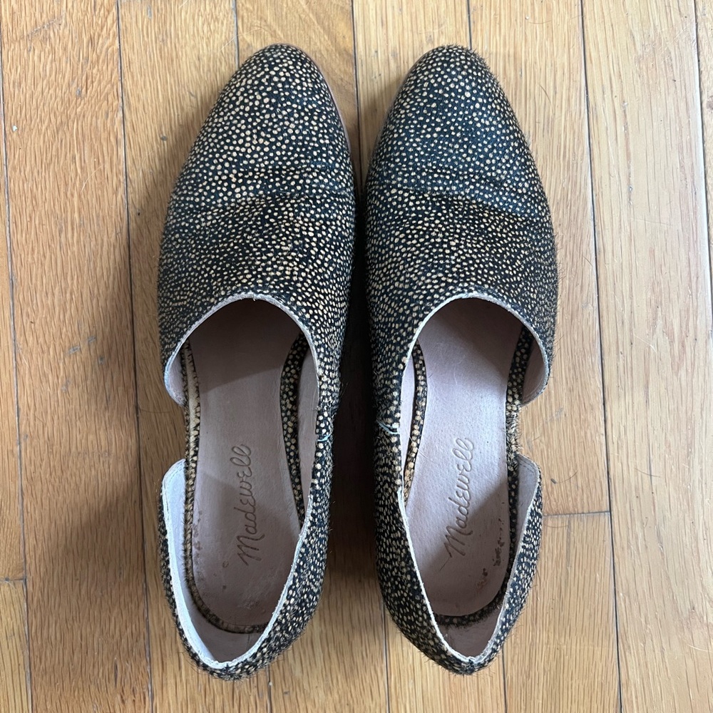 Madewell Asymmetrical Shoes in Spotty Calf-hair
